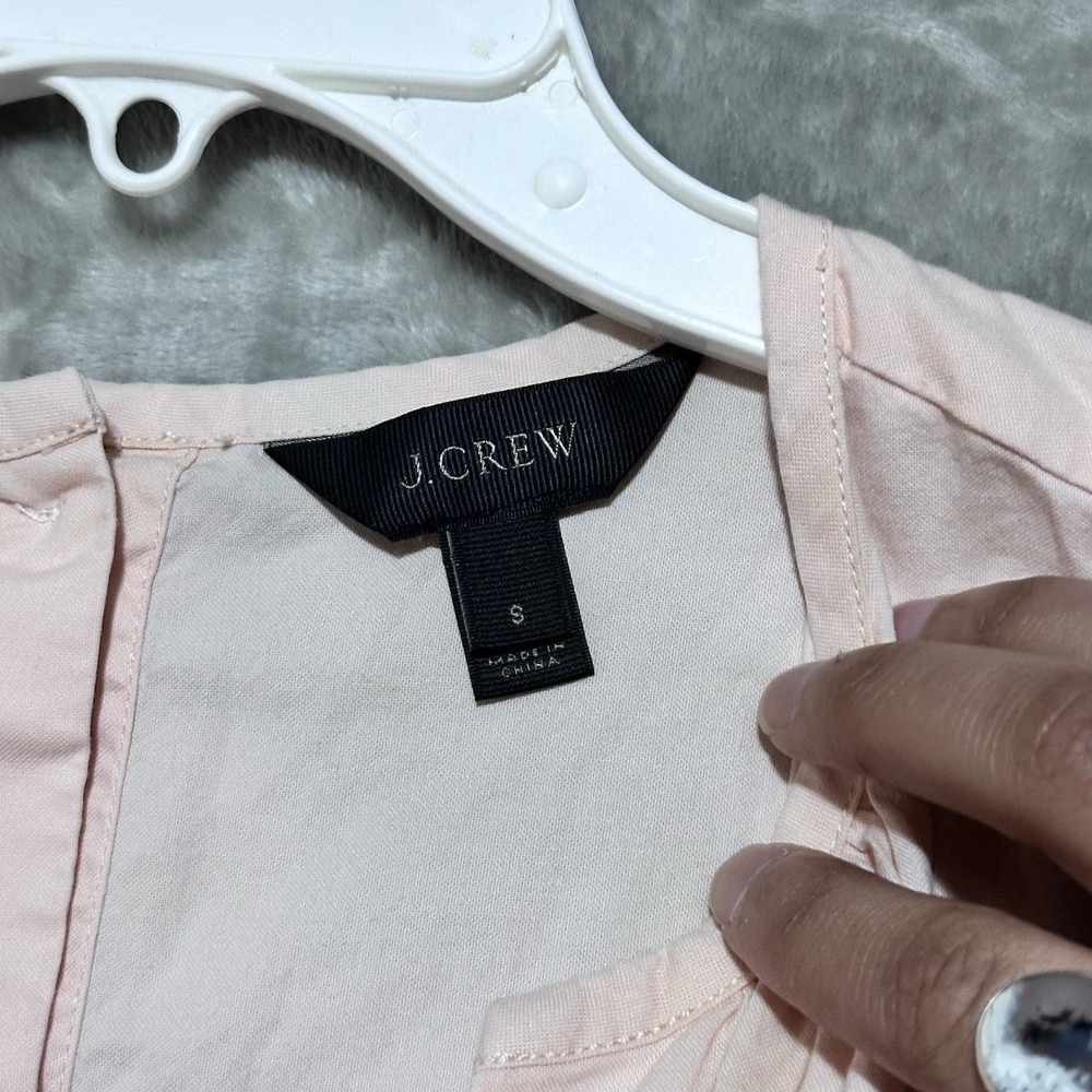 J Crew Tie Front Button Back Blouse Womens Sz S Pink Cottagecore Romantic Preppy - Picture 4 of 9